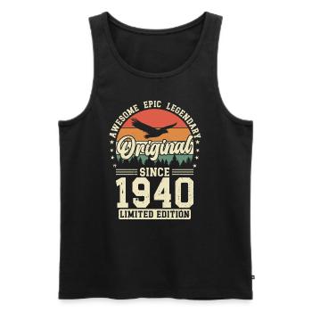 Vintage 1940 Geburtstag Retro - Männer Premium Bio Tank Top - Schwarz - Vorne - Michal (187cm)
