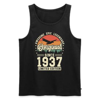 Vintage 1937 Geburtstag - Männer Premium Bio Tank Top - Schwarz - Vorne - Michal (187cm)