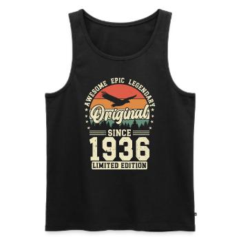 Vintage Geburtstagsfreude 1936 - Männer Premium Bio Tank Top - Schwarz - Vorne - Michal (187cm)