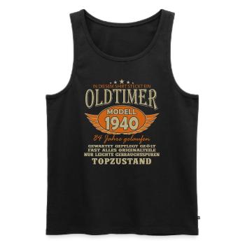 Vintage 1940's - Legendary 84th Birthday - Men's Premium Organic Tank Top - black - Front - Michal (187cm)