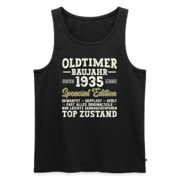 Millésime Anniversaire 1935 - 89 Ans - Débardeur bio Premium Homme - noir - Devant - Michal (187cm)