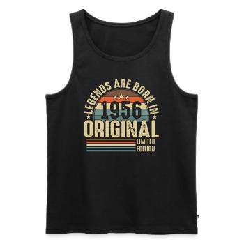 Legenden werden 1956 geboren - Männer Premium Bio Tank Top - Schwarz - Vorne - Michal (187cm)