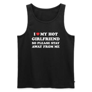 Liebe zu meiner heißen Freundin - Männer Premium Bio Tank Top - Schwarz - Vorne - Michal (187cm)