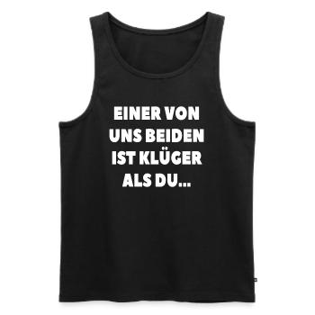 Kluge Sprüche Duo - Männer Premium Bio Tank Top - Schwarz - Vorne - AI Model Male 178 light (178cm)
