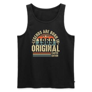 Legenden werden 1969 geboren - Männer Premium Bio Tank Top - Schwarz - Vorne - Michal (187cm)