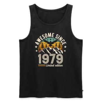 Legendary 65th birthday 1979 - Men's Premium Organic Tank Top - black - Front - AI Model Male 178 light (178cm)
