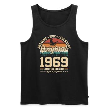 Legendary 1969 Birthday - Men's Premium Organic Tank Top - black - Front - Michal (187cm)