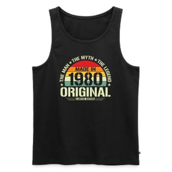 Vintage 1980 Birthday Retro Style - Men's Premium Organic Tank Top - black - Front - Michal (187cm)