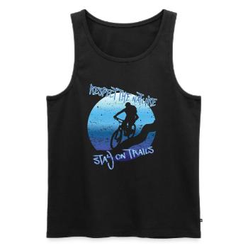 Mountain bike Respect the nature - Men's Premium Organic Tank Top - black - Front - AI Model Male 178 light (178cm)