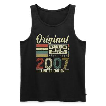Legendary 17th Birthday 2007 Retro Style - Männer Premium Bio Tank Top - Schwarz - Vorne - AI Model Male 178 light (178cm)