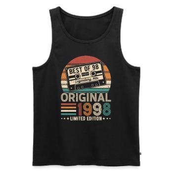 Rétro anniversaire 1998 légende - Débardeur bio Premium Homme - noir - Devant - Michal (187cm)
