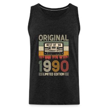 1990 Jubilee Star 34 - Men's Premium Organic Tank Top - charcoal grey - Front - Alexander (188cm)