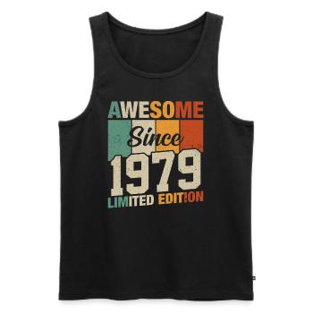 Jahrgang 1979 Legenden - Männer Premium Bio Tank Top - Schwarz - Vorne - Michal (187cm)