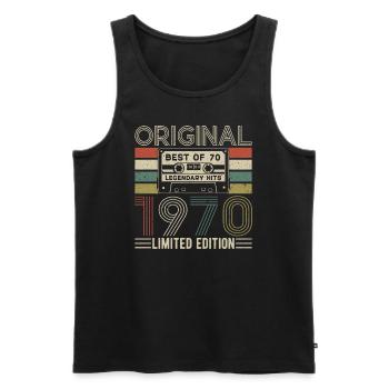Born Legends 1970 - Men's Premium Organic Tank Top - black - Front - Michal (187cm)