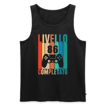 Level 86 Freigeschaltet 86 Geburtstag - Männer Premium Bio Tank Top - Schwarz - Vorne - AI Model Male 178 light (178cm)