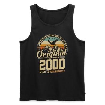 Jubilee Year 2000 – Vintage Birthday Gift - Men's Premium Organic Tank Top - black - Front - Michal (187cm)