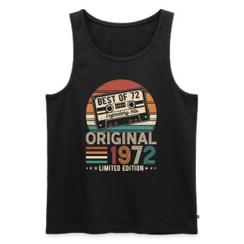 Jahrgang 1972 Geburtstag 1972 Jahrgang 1972 - Männer Premium Bio Tank Top - Schwarz - Vorne - Michal (187cm)