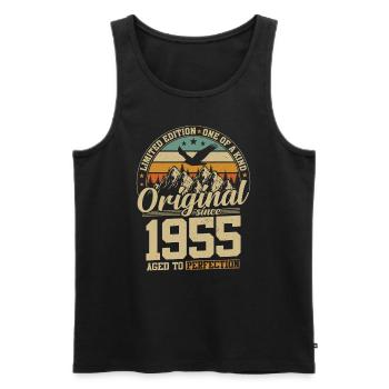 Golden vintage 1955 - An original for 69 years - Men's Premium Organic Tank Top - black - Front - Michal (187cm)