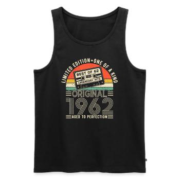 Vintage 1962 Anniversary - Men's Premium Organic Tank Top - black - Front - AI Model Male 178 light (178cm)