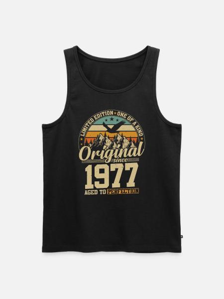 Birthday Joy 1977 - Men's Premium Organic Tank Top - black