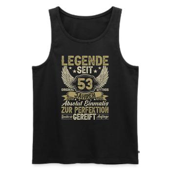 Legendär seit 53 Jahren - Männer Premium Bio Tank Top - Schwarz - Vorne - Michal (187cm)