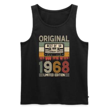 Born legends in 1968 - Men's Premium Organic Tank Top - black - Front - Michal (187cm)