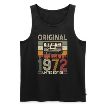 Golden Vintage '72 Birthday Joy - Men's Premium Organic Tank Top - black - Front - Michal (187cm)