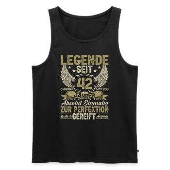 42 Jahre Legende Jubiläum - Männer Premium Bio Tank Top - Schwarz - Vorne - Michal (187cm)