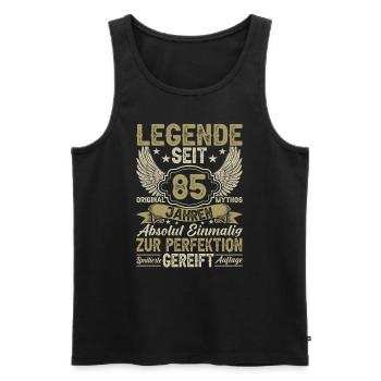 Legende seit 85 Jahren - Männer Premium Bio Tank Top - Schwarz - Vorne - Michal (187cm)