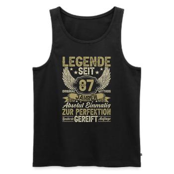 Legende seit 87 Jahren - Männer Premium Bio Tank Top - Schwarz - Vorne - Michal (187cm)