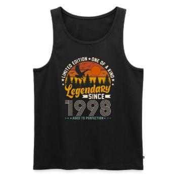 Jahrgang 1998 Jubiläumsfeier - Männer Premium Bio Tank Top - Schwarz - Vorne - Michal (187cm)