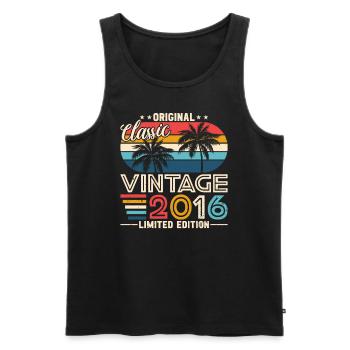 2016 Birthday 2016 Born In 2016 Birthday - Men's Premium Organic Tank Top - black - Front - AI Model Male 178 light (178cm)