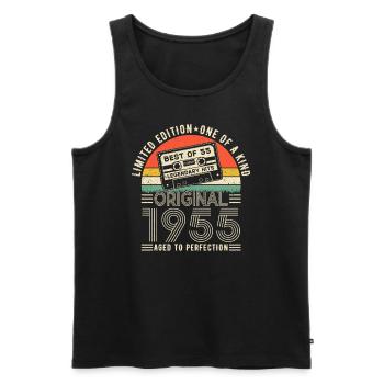 1955 Vintage Retro Jubiläumsgeschenk - Männer Premium Bio Tank Top - Schwarz - Vorne - AI Model Male 178 light (178cm)