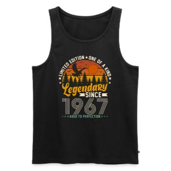 Geboren Legenden 1967 - Männer Premium Bio Tank Top - Schwarz - Vorne - Michal (187cm)