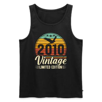 Vintage 2010 aged to perfection - Men's Premium Organic Tank Top - black - Front - Michal (187cm)