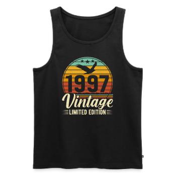 1997 Geburtstagsgeschenk 1997 Jahrgang 1997 Geschenk - Männer Premium Bio Tank Top - Schwarz - Vorne - Michal (187cm)