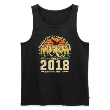 Creative 2018 Birthday Party Reminder - Men's Premium Organic Tank Top - black - Front - Michal (187cm)