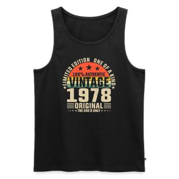 Classic 1978 Birthday Retro Look - Men's Premium Organic Tank Top - black - Front - Michal (187cm)