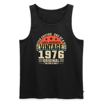 Born in 1976, Born Legendary 1976 Anniversary - Men's Premium Organic Tank Top - black - Front - Michal (187cm)