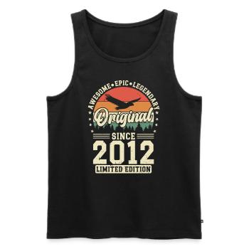 Vintage 2012 aged to perfection - Men's Premium Organic Tank Top - black - Front - Michal (187cm)