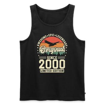 2000 Anniversary Born In 2000 Vintage Retro. Editio - Men's Premium Organic Tank Top - black - Front - Michal (187cm)