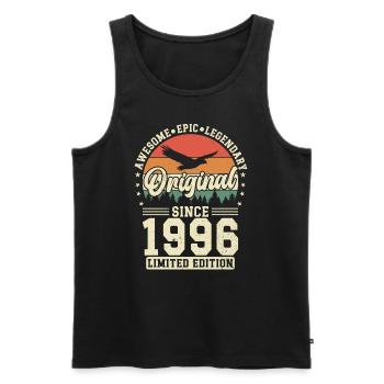 1996 Geburtstagsgeschenk 1996 Jahrgang 1996 Geschenk - Männer Premium Bio Tank Top - Schwarz - Vorne - AI Model Male 178 light (178cm)