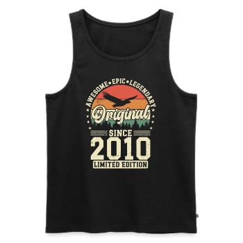 Vintage 2010 aged to perfection - Men's Premium Organic Tank Top - black - Front - Michal (187cm)