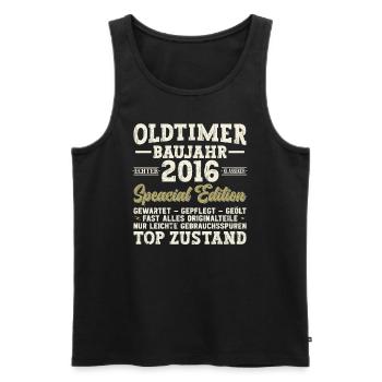 2016 Birthday 2016 Born In 2016 Birthday - Men's Premium Organic Tank Top - black - Front - AI Model Male 178 light (178cm)