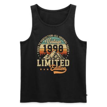 1998 Geburtstagsgeschenk 1998 Jahrgang 1998 Geschenk - Männer Premium Bio Tank Top - Schwarz - Vorne - AI Model Male 178 light (178cm)