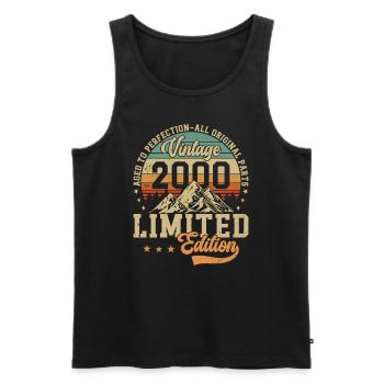 2000 Anniversary Born In 2000 Vintage Retro. Editio - Men's Premium Organic Tank Top - black - Front - Michal (187cm)