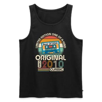 Vintage 2010 aged to perfection - Men's Premium Organic Tank Top - black - Front - Michal (187cm)