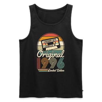 1996 Geburtstagsgeschenk 1996 Jahrgang 1996 Geschenk - Männer Premium Bio Tank Top - Schwarz - Vorne - AI Model Male 178 light (178cm)