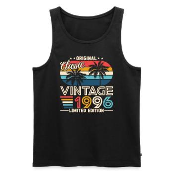 1996 Geburtstagsgeschenk 1996 Jahrgang 1996 Geschenk - Männer Premium Bio Tank Top - Schwarz - Vorne - AI Model Male 178 light (178cm)