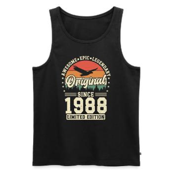 Unique 1988 Vintage Vintage Retro - Men's Premium Organic Tank Top - black - Front - AI Model Male 178 light (178cm)